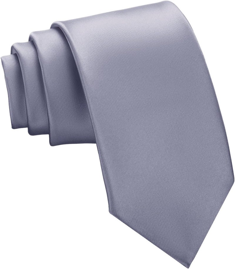 Murong Men's Ties Solid Color Pure Polyester Plain Fine Stripes Necktie Ties For Men - Image 1